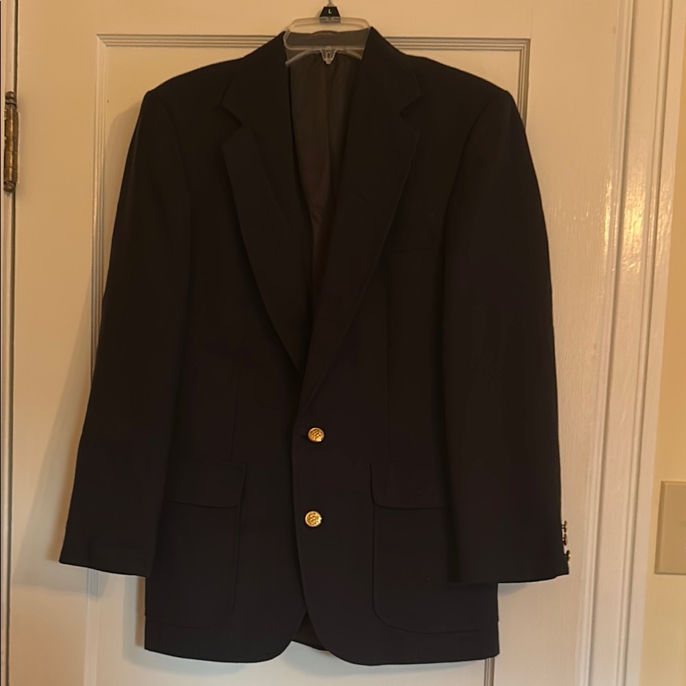 Haggar Black Sport Coat Classic Single-Breasted Blazer